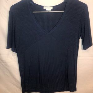 blue v neck top